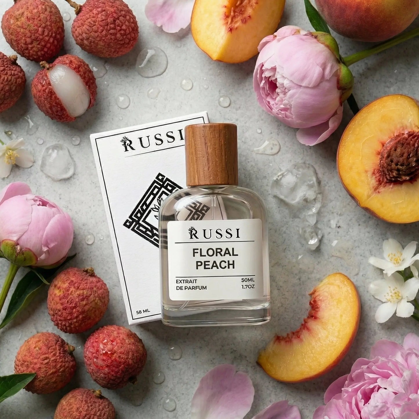 FLORAL PEACH PERSIKAS · LIČIAI · BIJŪNAI