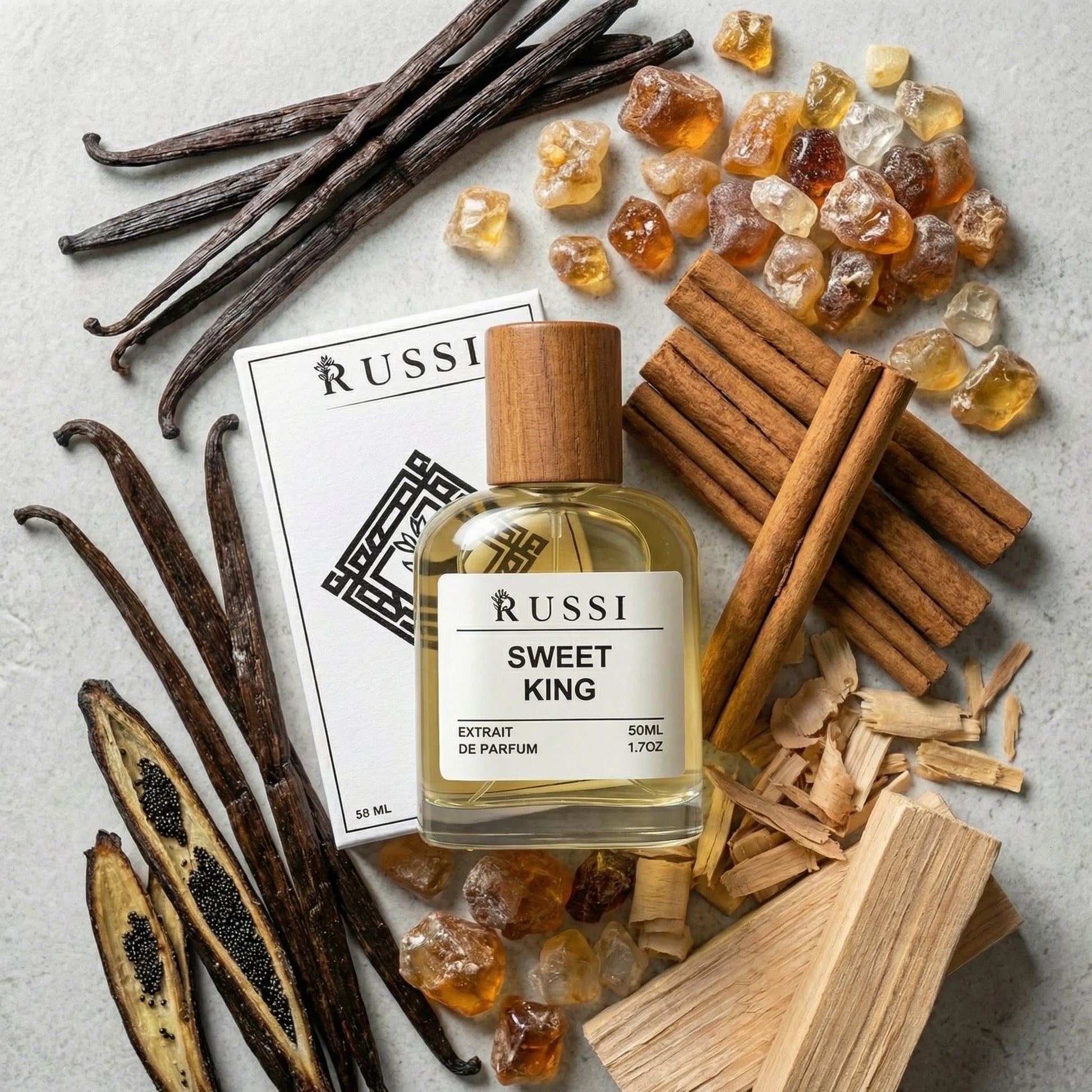 SWEET KING VANILĖ · CINAMONAS · AMBRA