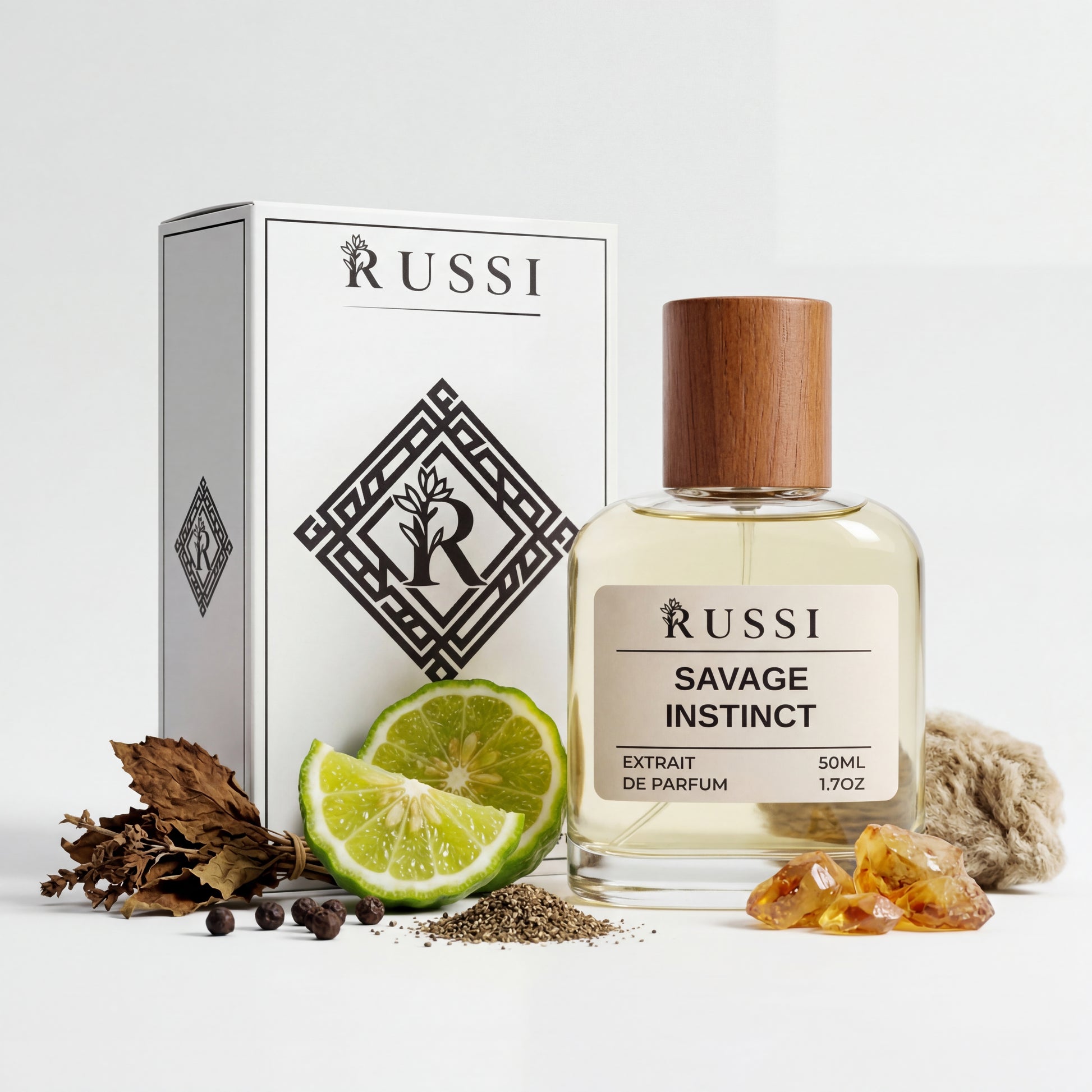 Perfumai Russi Savage Instinct su BERGAMOTĖ · LEVANDA · AMBROKSANAS ir kvapu instinktas kitaip