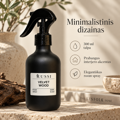 VELVET WOOD 300 ml minimalistinis namų kvapo dizainas